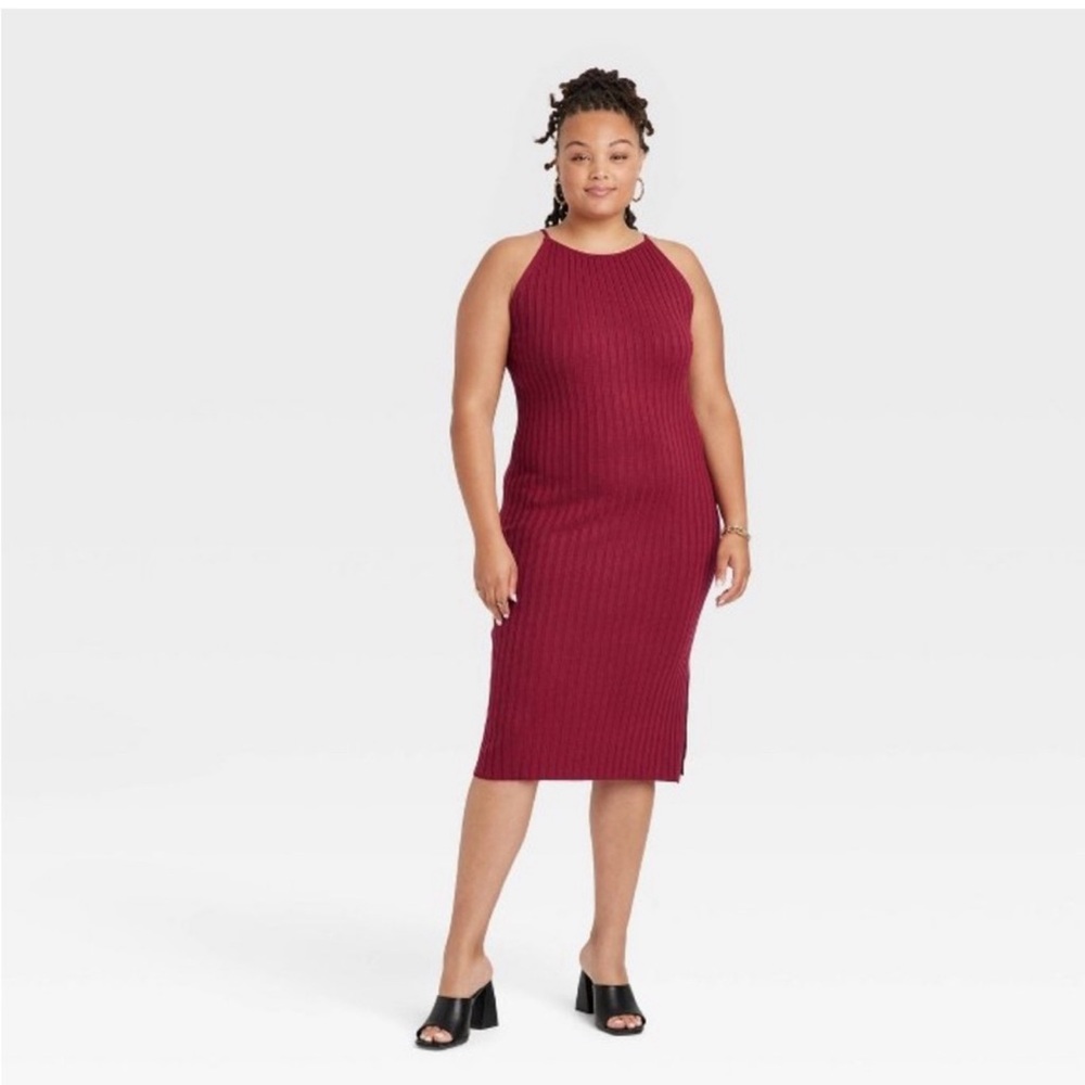 Size 1x Ava Viv burgundy dress